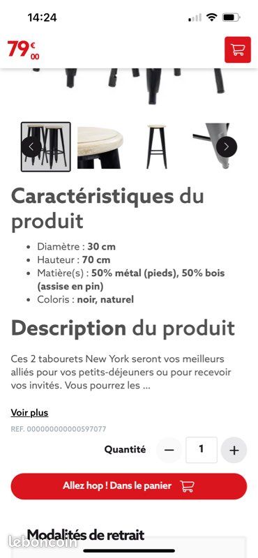 2 Tabourets bar (image 2)