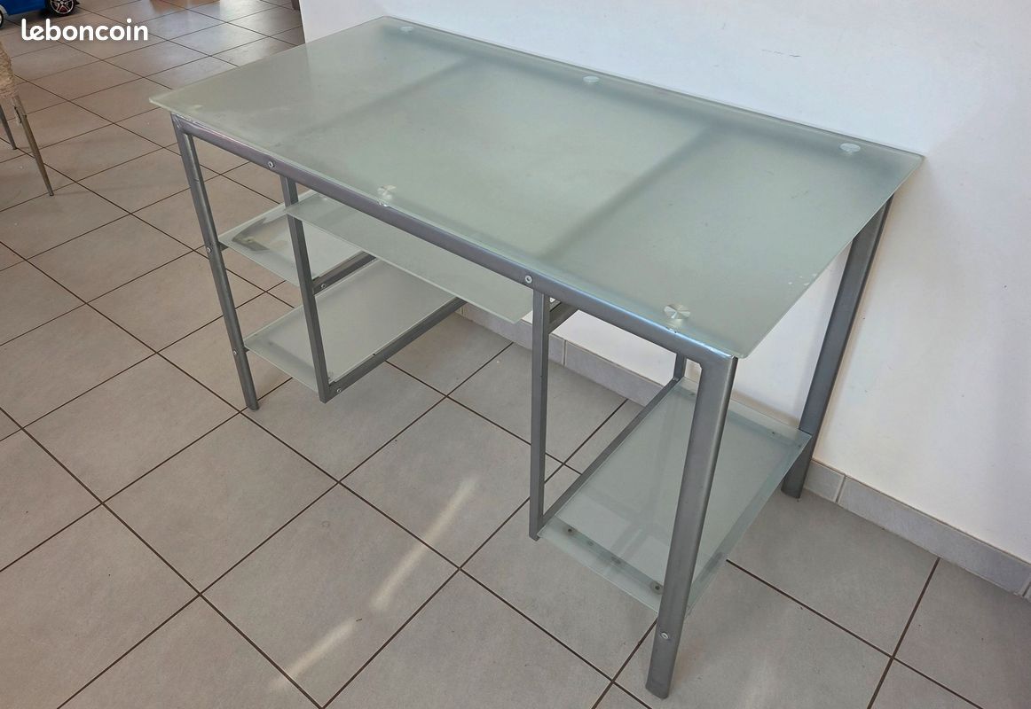 Bureau verre et acier (image 2)