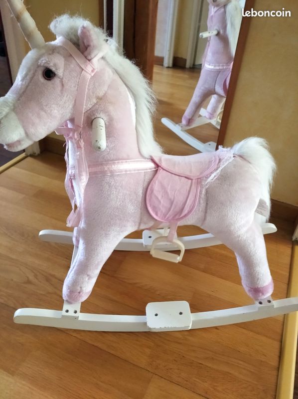 Cheval à bascule Licorne rose (image 3)
