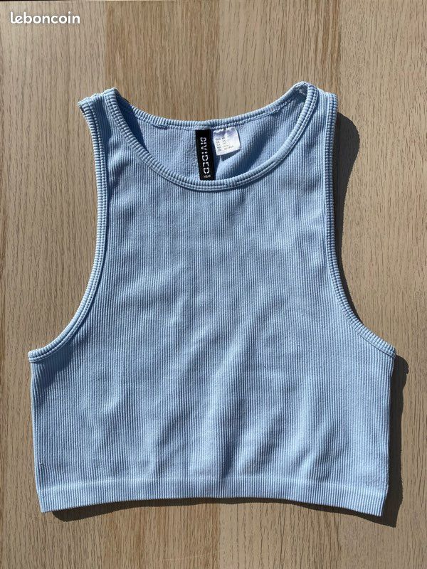 H&m Top Bleu Clair Femme Top En Maille Fine Bleu Clair FEMME