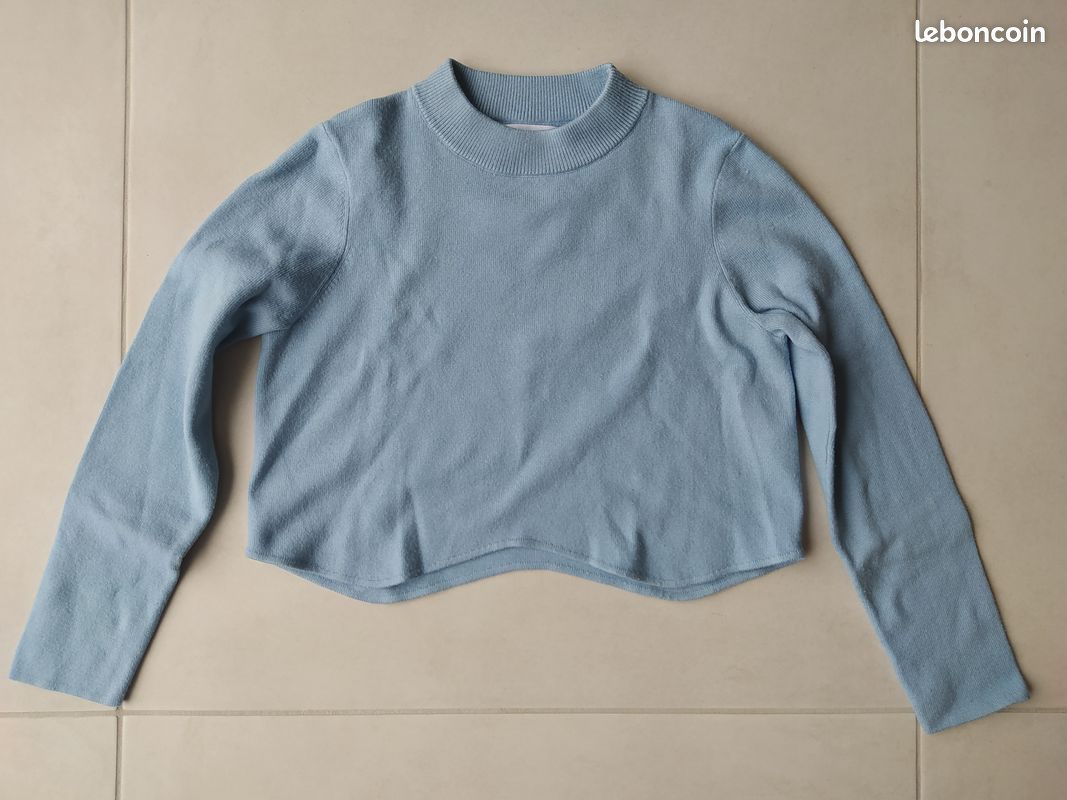 Pull court bleu ciel Zara fille 12 ans Vêtements