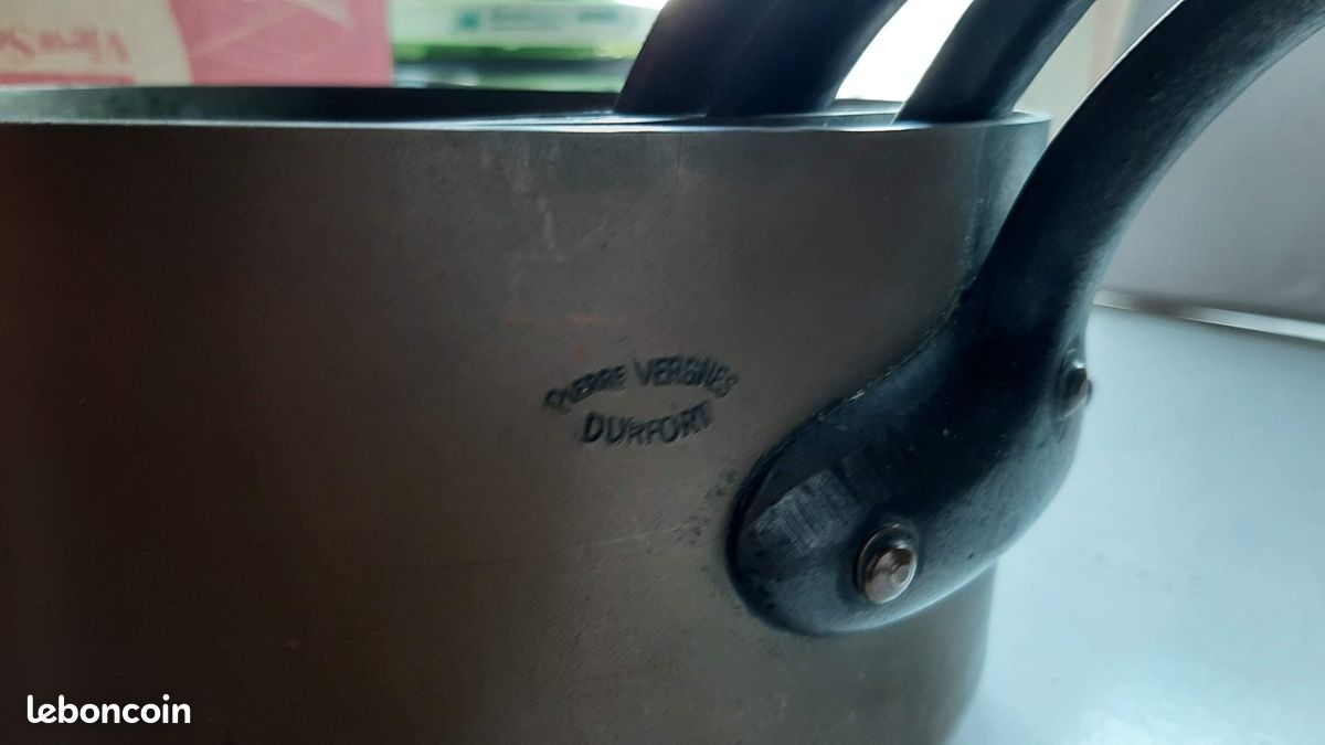 5 casseroles en cuivre vintage, « Pierre Vergnes Durfort » (image 1)