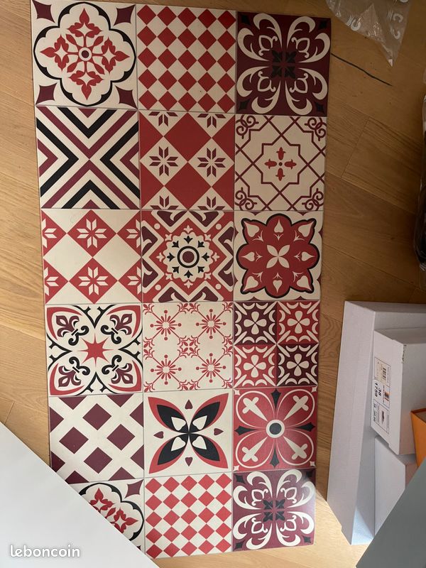 Tapis effet carreaux de ciments vinyle (image 1)