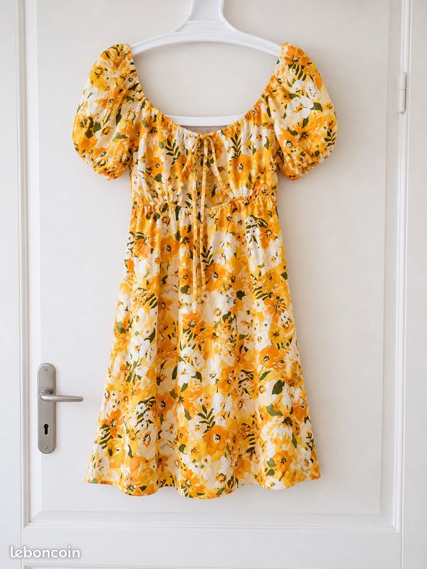 Robe H&M fleurie jaune – taille 38 – neuve (image 1)
