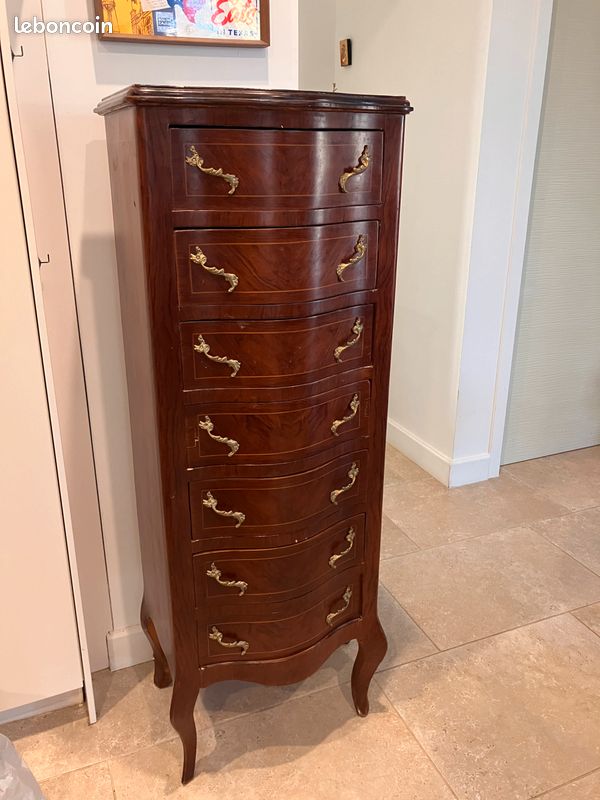 Semainier bois style Louis XV meuble rangement (image 1)