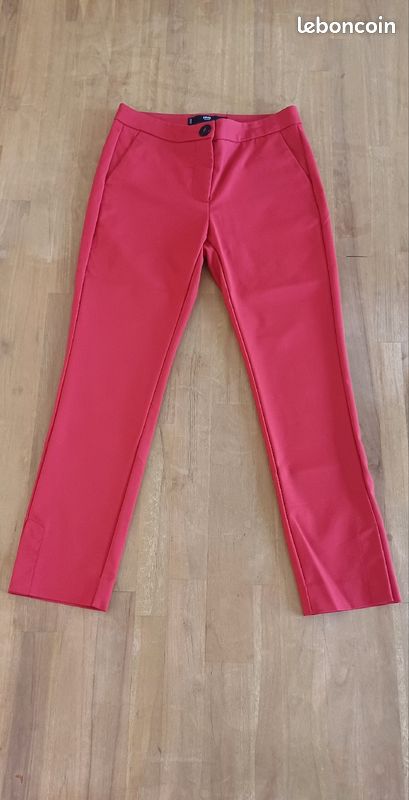 Pantalon femme chino rouge Mango 34 (image 2)