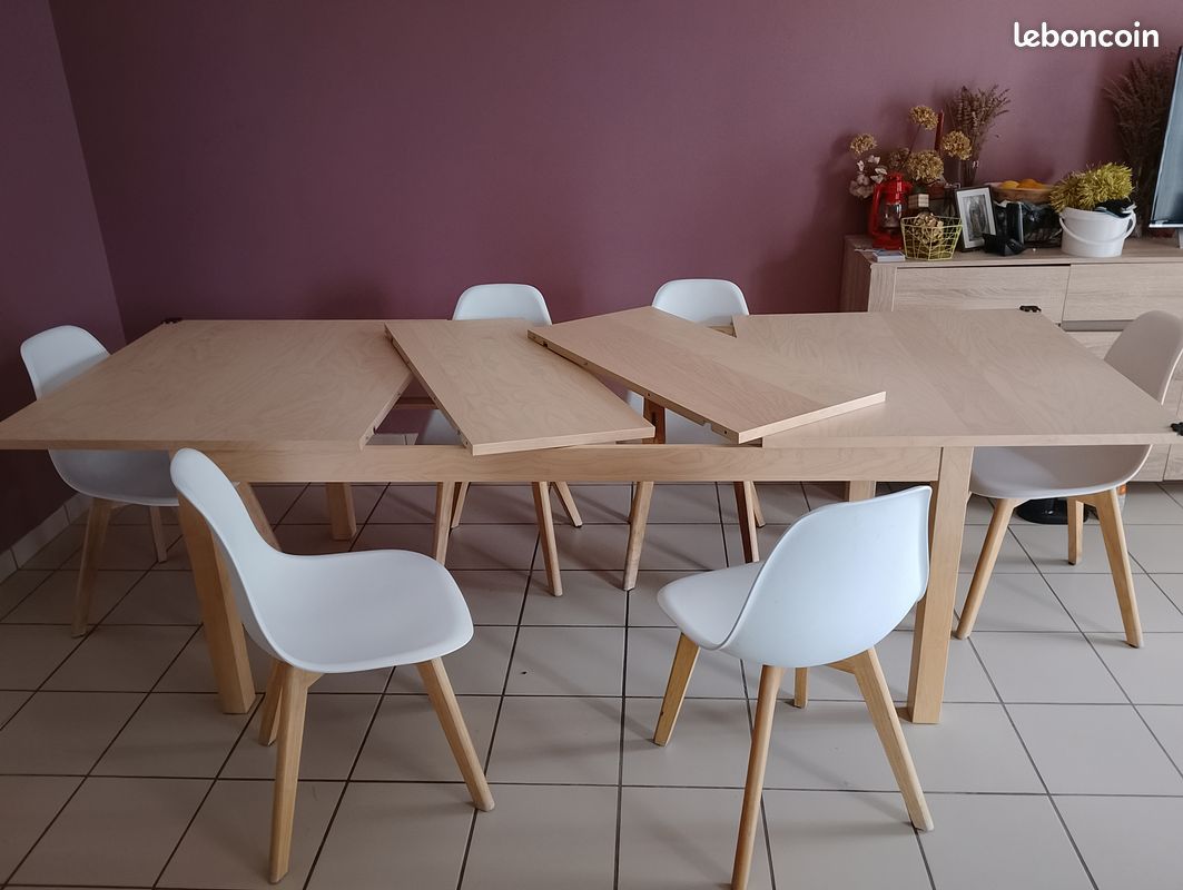 Table à manger extensible 8 places + Chaises (ou séparément) (image 7)