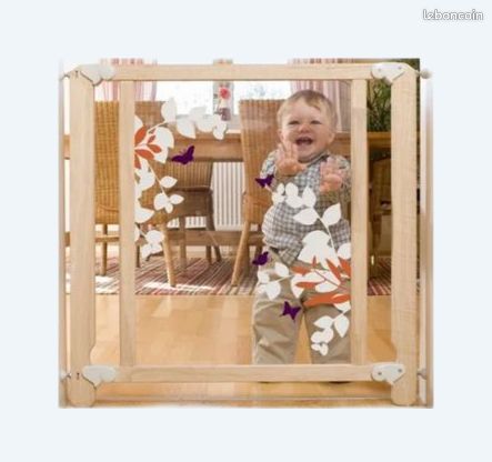 Bambino World Barrière de sécurité Lilou 69,5-78cm, en bois + polycarbonate (image 1)
