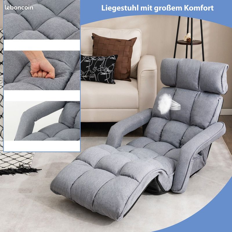 Outsunny Chaise Longue de Jardin avec Matelas rembourré - Dossier Outsunny Chaise Longue de Jardin avec Matelas rembourré - Dossier
