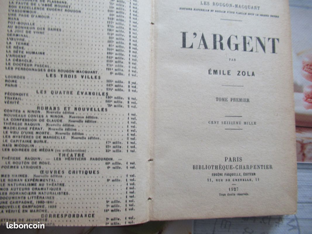 Emile Zola 6 volumes - l'argent - l'assomoir + (image 7)