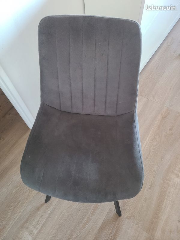 6 chaises velours gris (image 1)