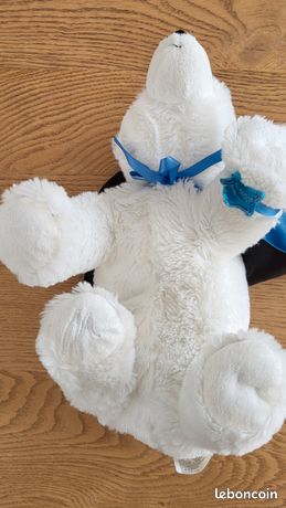 Peluche Ours Polaire Thierry Mugler – Cape Bleue – Marionnaud – 36 Cm