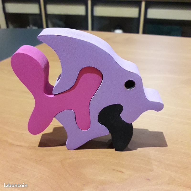 Puzzle bois poisson scalaire (image 1)