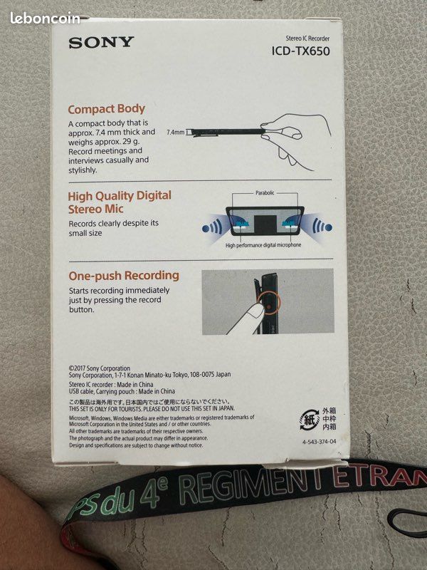 Sony ICD-TX650B - Enregistreur Vocal Numérique - Neuf - Garantie 2 ans (image 5)