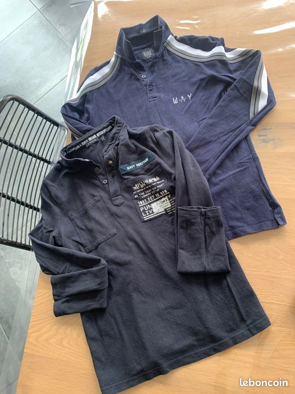 Lot de 2 polos manches longues ikks 10 ans garçon (image 1)