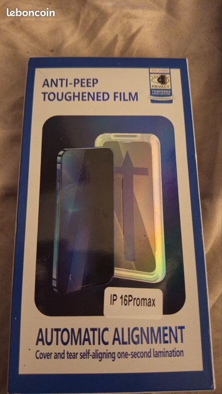 Protection écran verre trempé IP 16 Max anti-peep (image 1)