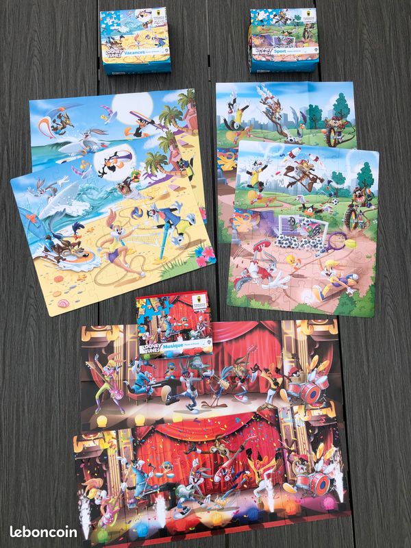 Lot de 3 puzzles avec posters - Les Looney tunes (image 2)
