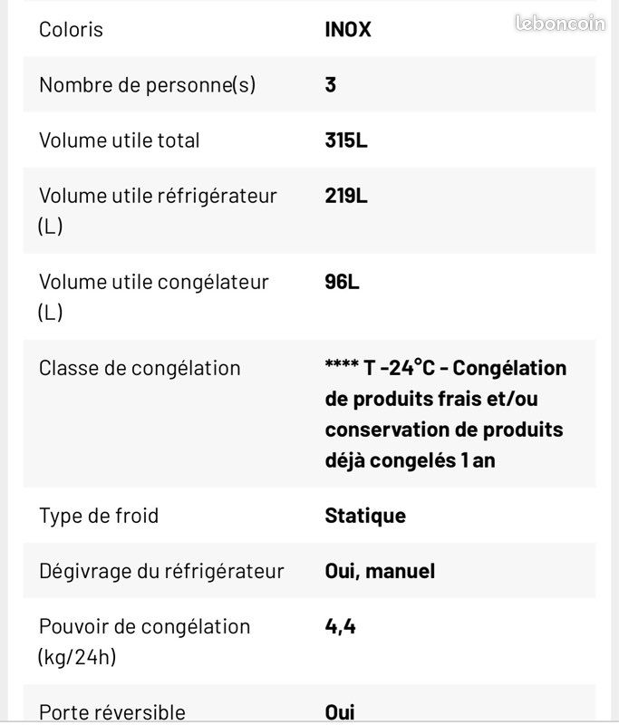 Réfrigérateur combiné - Électroménager