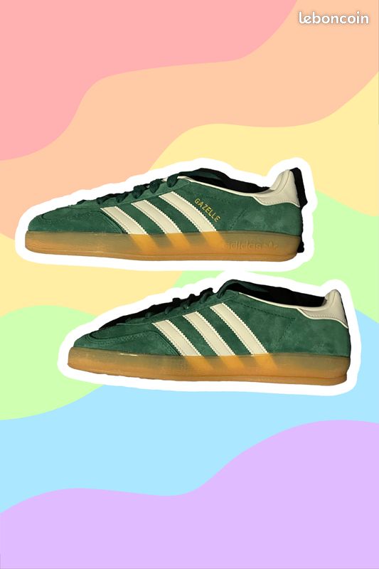 adidas gazelle silver green womens Adidas Gazelle Indoor Collegiate Green Lucid Pink – Offsneakz main image 1