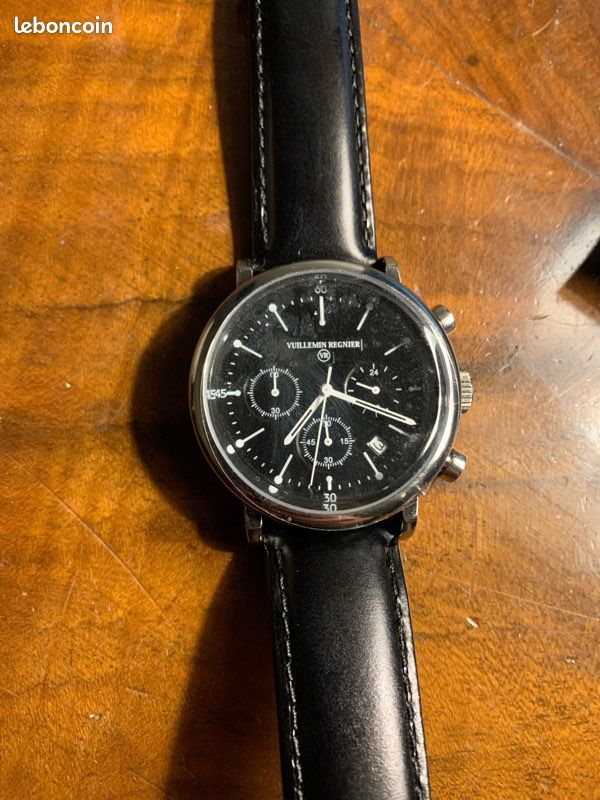 Montre Vuillemin Regnier - Cadran 24h Universel - Boîtier Acier, Bracelet Cuir - Neuf