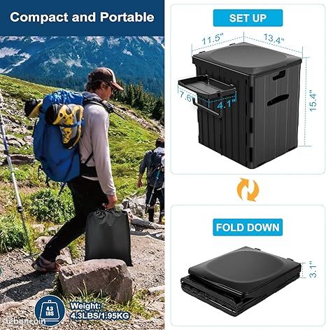 TOSUTO Toilette Portable Camping,Toilettes de Camping avec Couvercle,Seau Hygiénique pour TOSUTO Toilette Portable Camping,Toilettes de Camping avec Couvercle,Seau Hygiénique pour