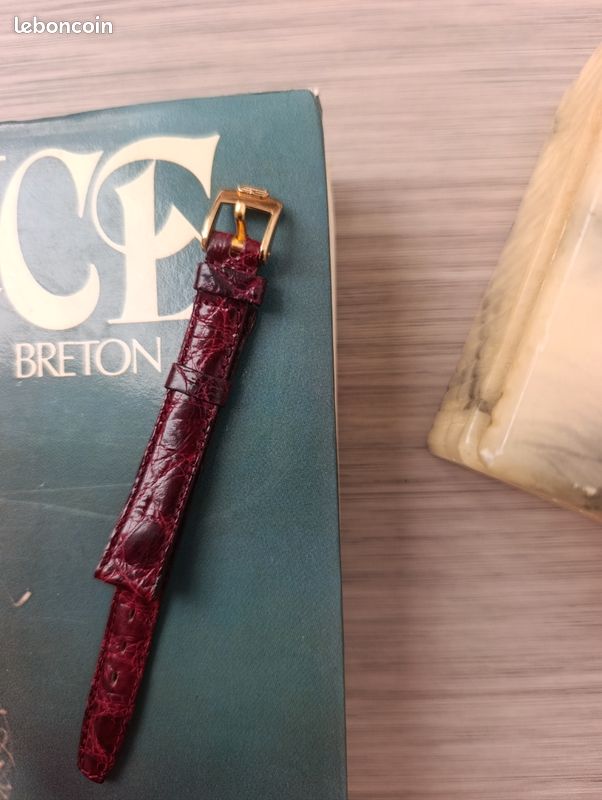 Bracelet de montre Emile Péquignet 12mm en crocodile véritable bordeaux - Neuf (image 1)