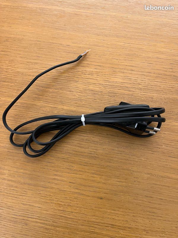 Cordon électrique noir avec interrupteur pour lampe 1,8m neuf (image 3)