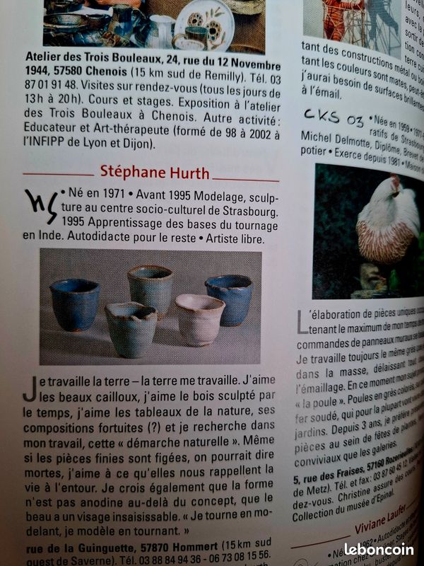 Guide des céramistes 3e édition (2004) 1400 potiers (image 5)
