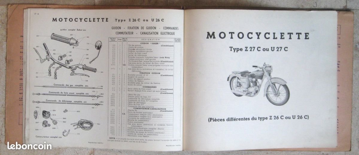 Catalogue de Pièces détachées Motobécane 175 cm3 Z26C, U26C, Z27C et U27C (image 7)