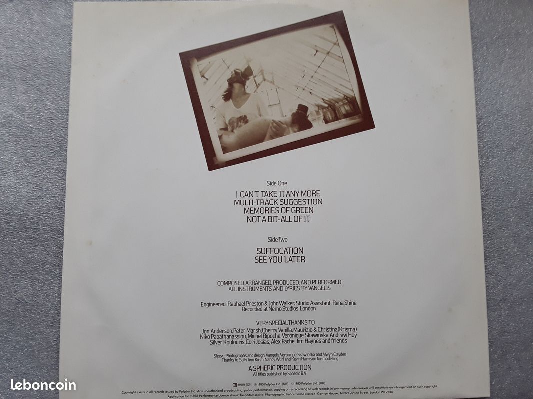 Disque 33T VANGELIS "See you later" (image 4)