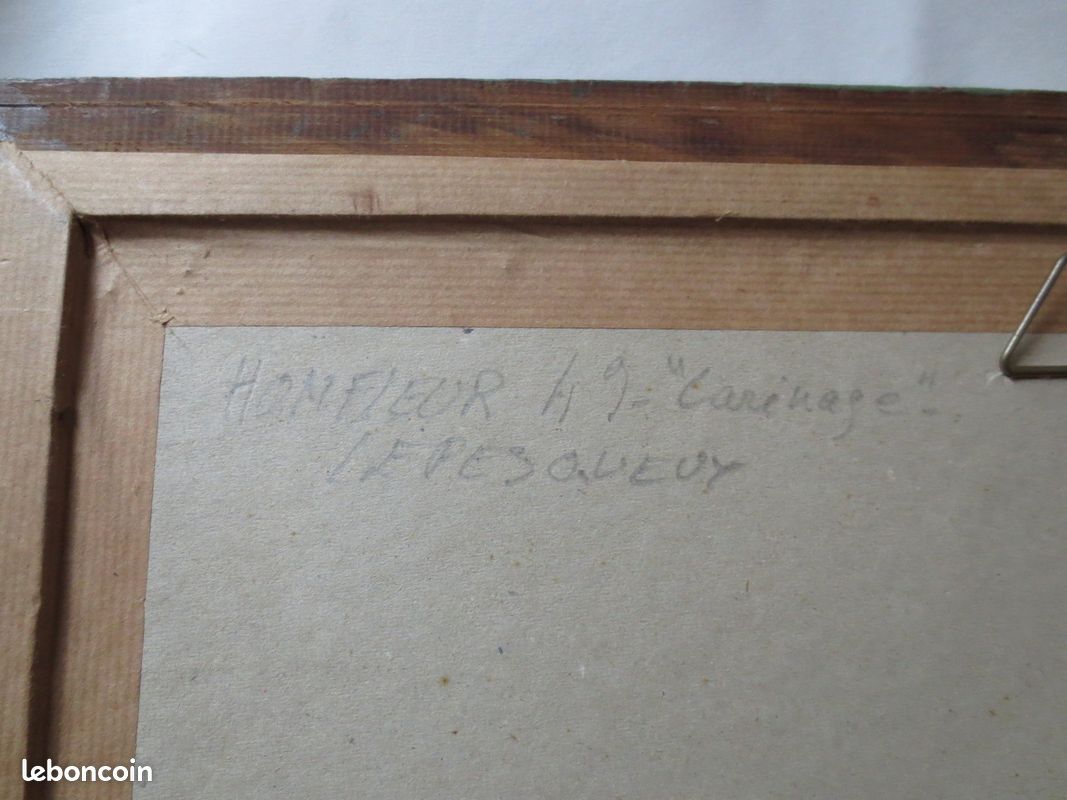 Tableau - Henriette Le Pesqueux - Aquarelle - Honfleur - Port - travaux de carénage - 1949 - (image 4)