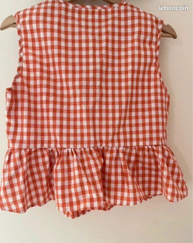 Top à nouer Vichy orange (image 2)