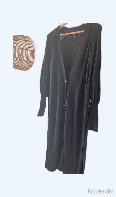 Gilet long noir Karen Millen L 30 laine (image 1)