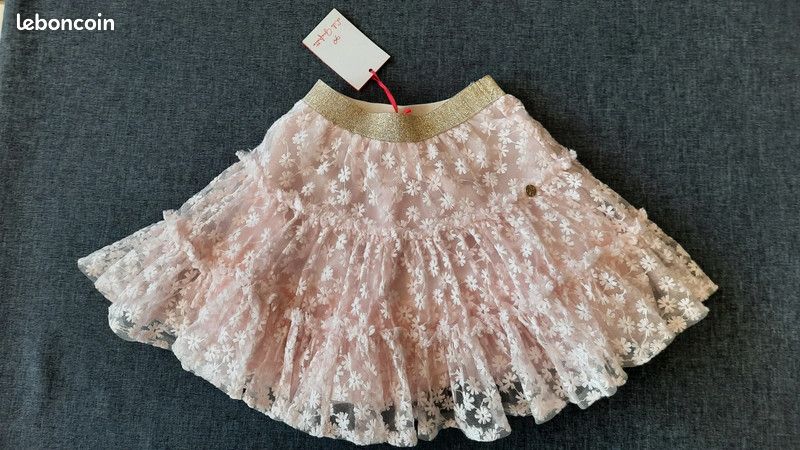Jupe en tulle Lili Gaufrette blanche fille | Okaïdi & Obaïbi