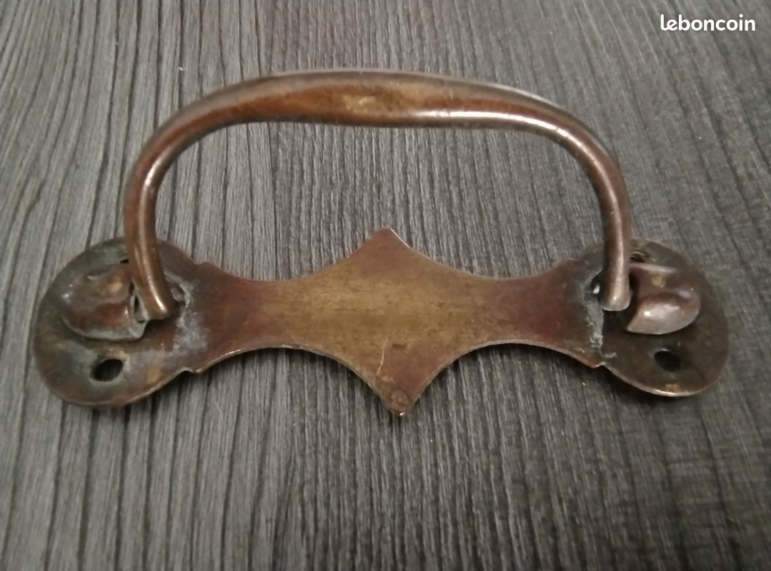 Poignée de meuble ancienne en laiton/bronze – Style Rustique / Classique (image 3)