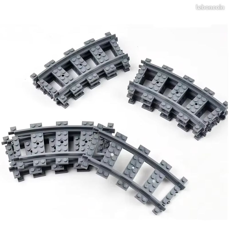 Lot de 10 rails courbes compatibles pour trains et tramways (image 1)