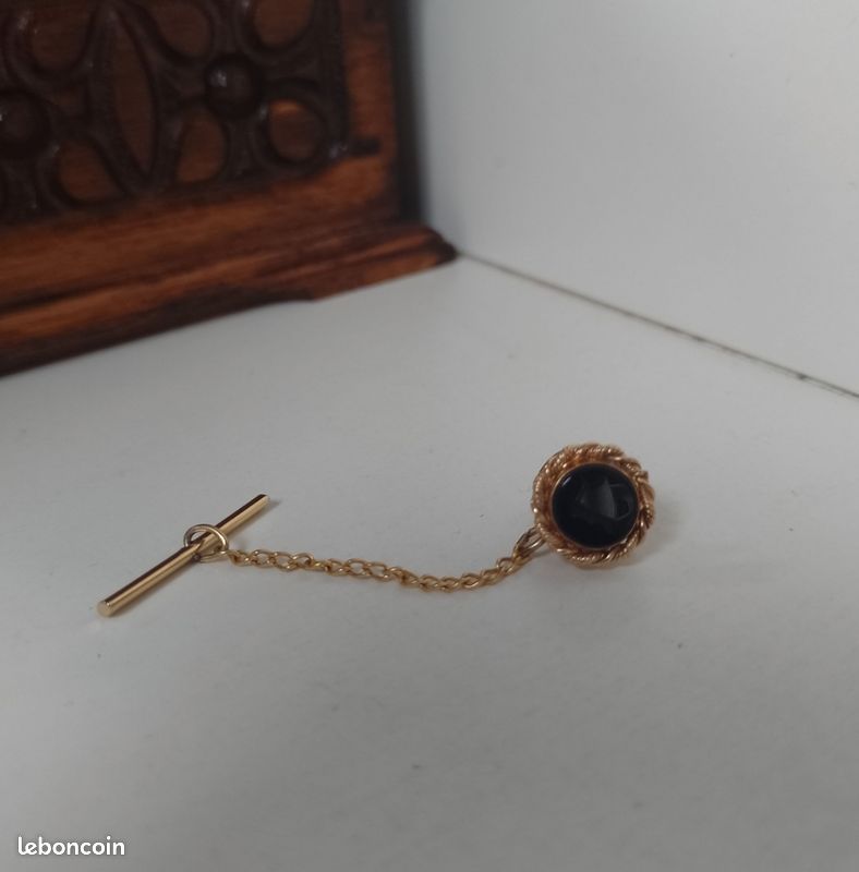 Broche plaqué or 14k avec le pierre agate (image 3)