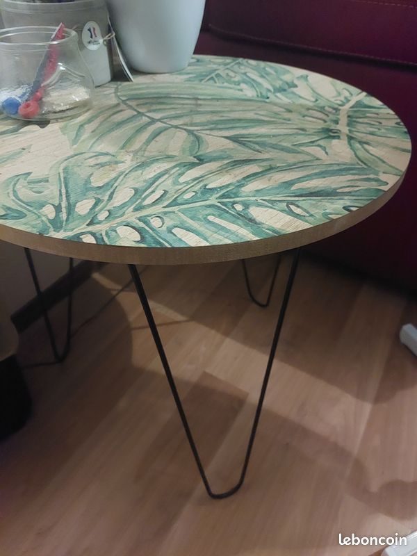 Tableau basse ronde motif jungle (image 1)