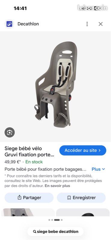 Siège de vélo (image 1)