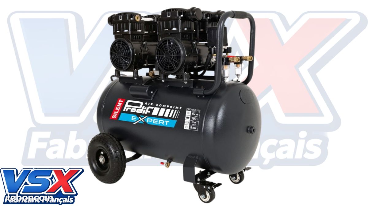Compresseur 3CV Prodif 100 litres silencieux (image 1)
