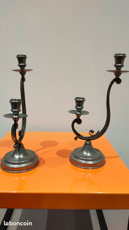 Bougeoirs en étain (image 2)