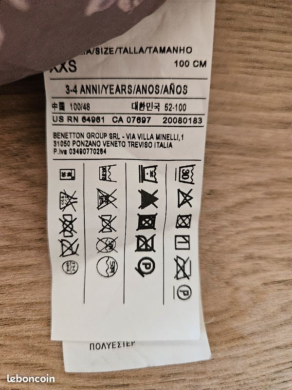 Manteau benetton xxs 100cm pour fille (image 3)