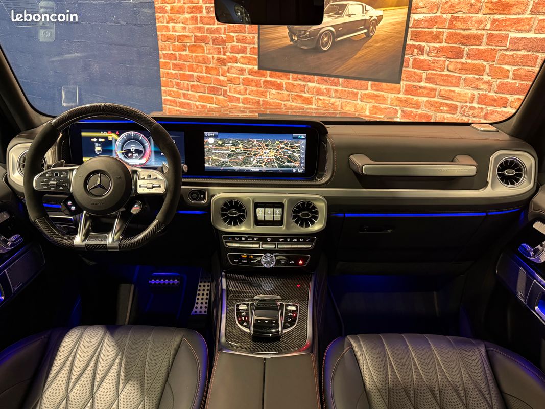 Mercedes benz classe g63 4.0 585 v8 4-matic + amg suivi mercedes - volant carbone - caméra 360° - toit ouvrant - ecran arriere mbux - carplay - pack interieur manufaktur - attelage - immat france (image 5)