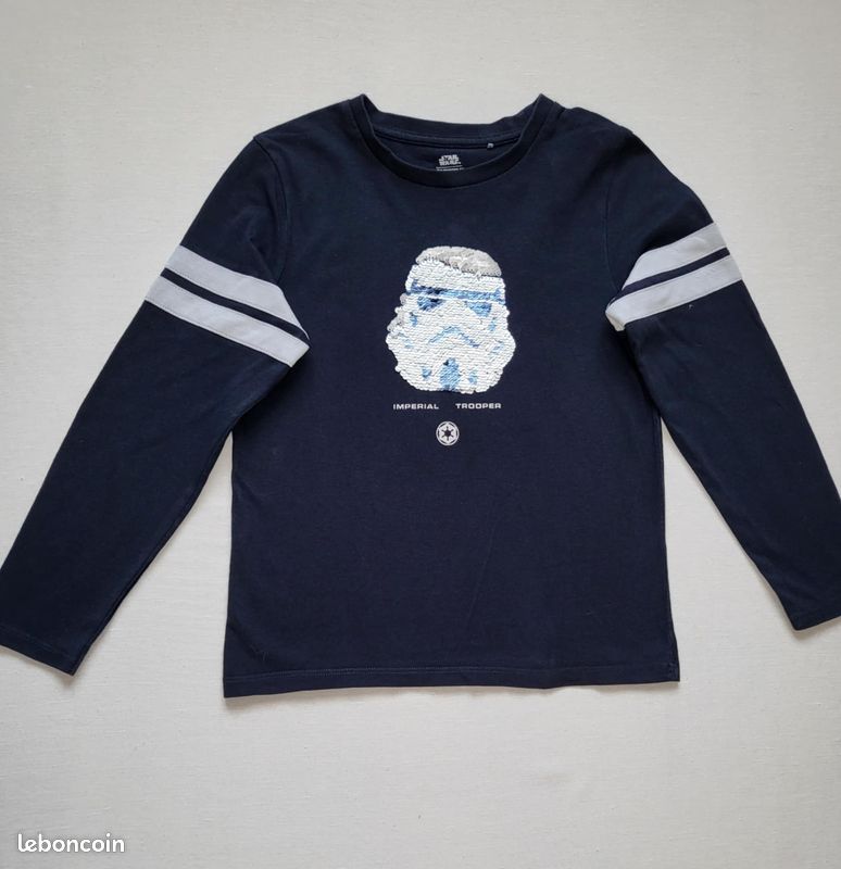 T-shirt manches longues Star Wars - Stormtrooper paillettes magiques - 8 ans (image 1)