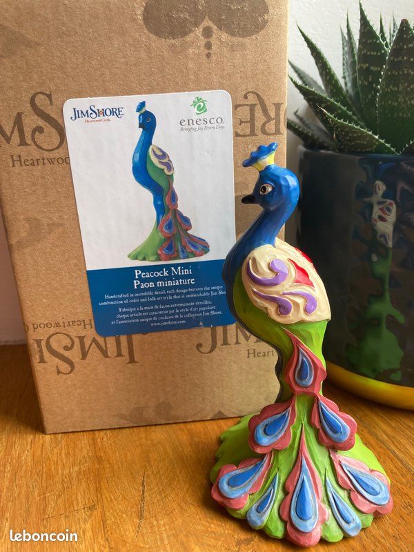 Enesco Statuette Paon par Jim Shore Vert - Maison & Déco Statuettes et