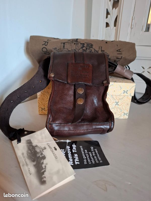 Sac En Cuir Campomaggi - Modèle Seau à Cordon Coulissant - Couleur Marron - Neuf Avec étiquettes