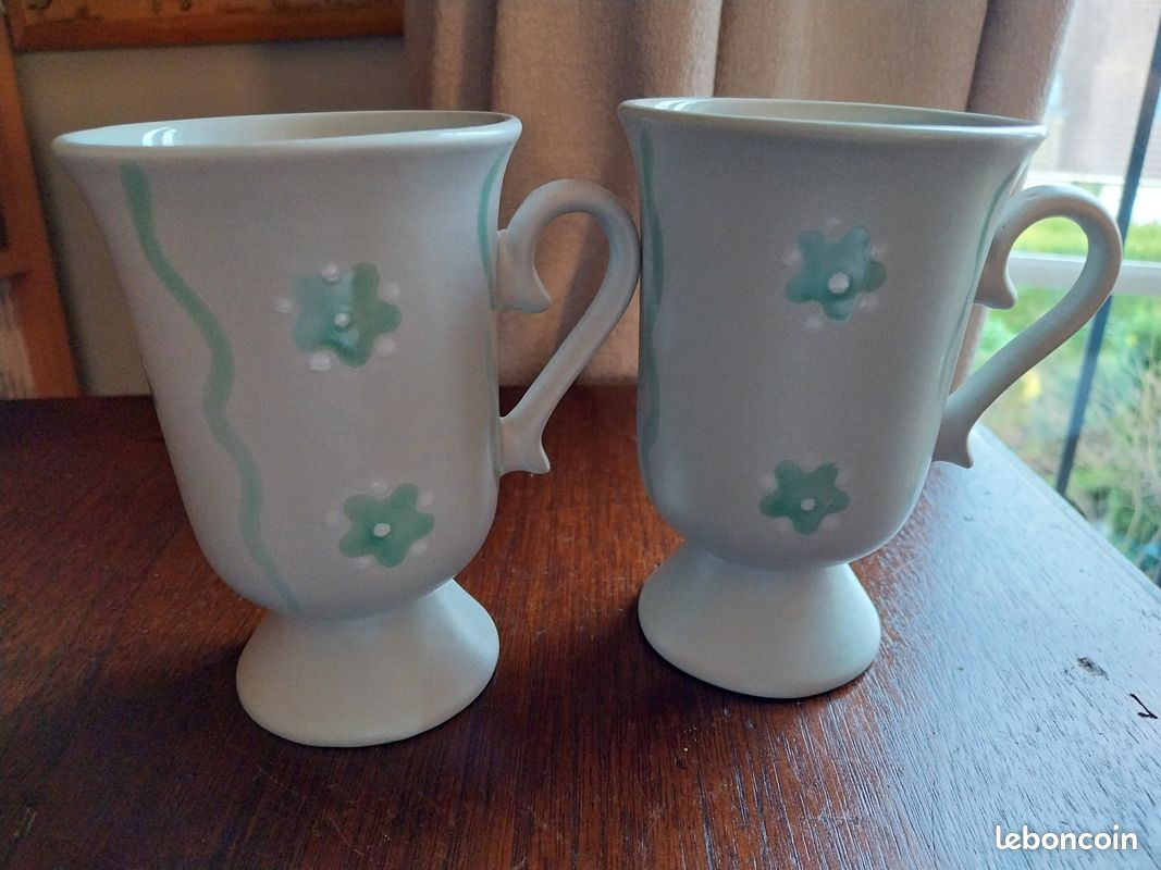 Lot mazagrans avec anses - tasses à café Vintage (image 1)