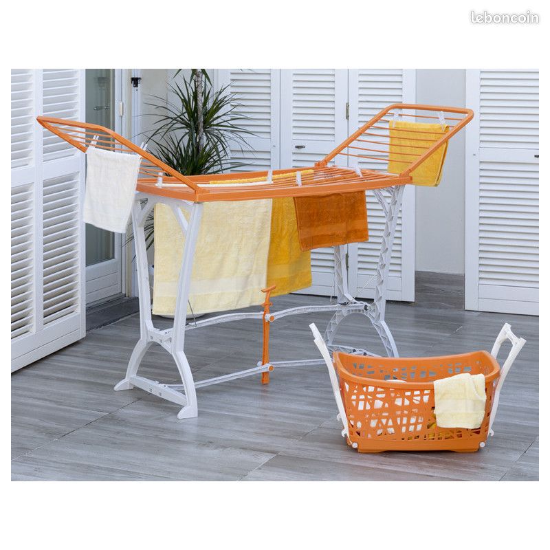 DESTOCKAGE - Etendoir - 198 x 60 x 116 cm - Orange - NEUF (image 3)