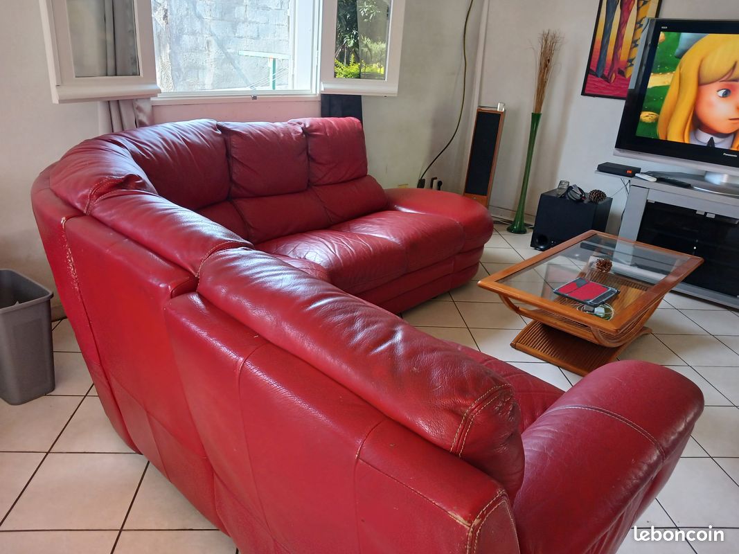 Vend canapé d angle en cuir (image 2)