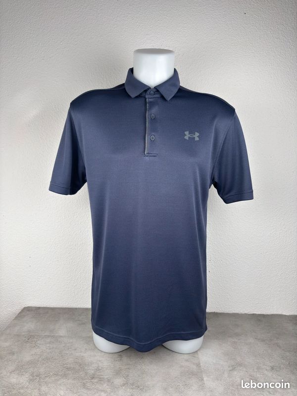 Polo Under Armour | Taille M Homme | Bleu marine | Logos avant arrière #770 (image 2)